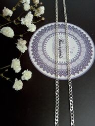 Классическая серебряная цепочка 50 55 см панцирное плетение Картье