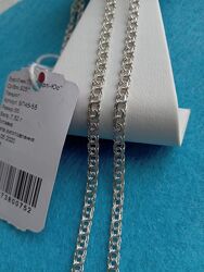 Срібний ланцюг 55 см плетення Бісмарк