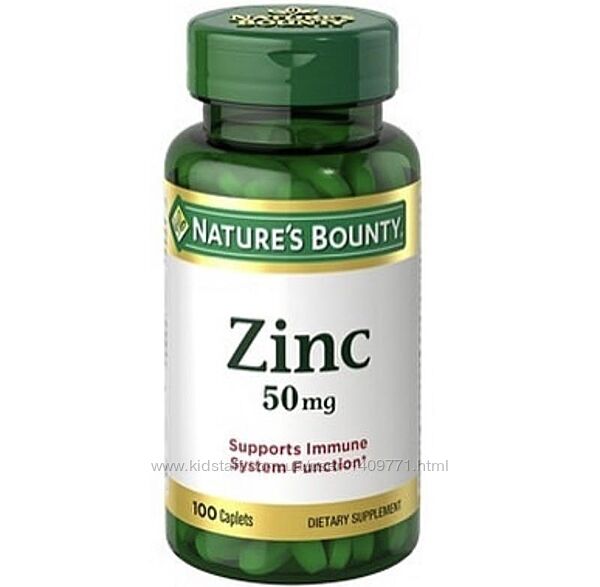 Американский цинк для укрепления иммунитета от Nature&acutes bounty, 50 мг