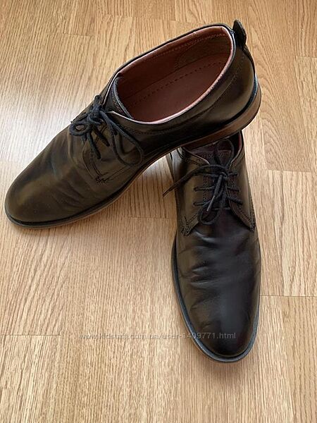 Фирменные мужские кожаные туфли Base London, классические черные туфли