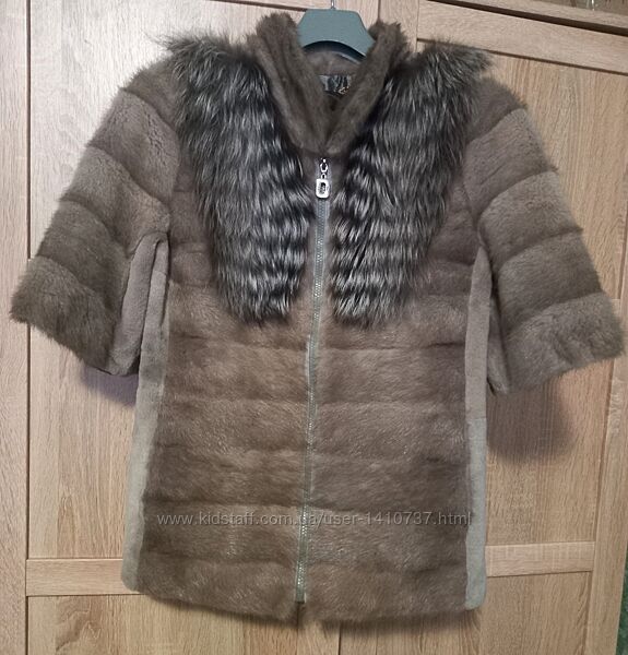 Норковый демисезонный полушубок, Италия, в идеале XS-S,42-44