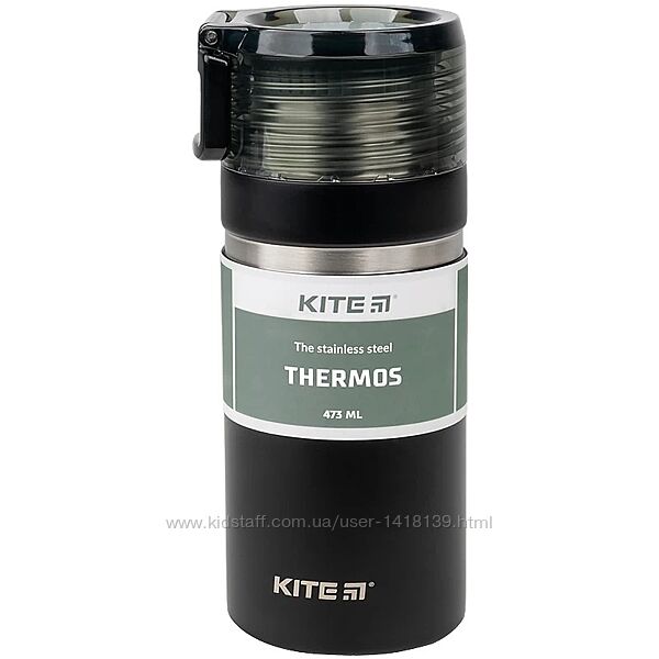 Термос бренд Kite об&acuteєм 473 мл, чорний зберігає температуру до 6 годин