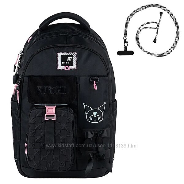 New 2025. Рюкзак Kite teens Kuromi розмір L на зріст 145-175см HK25-2597L