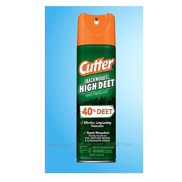 Аерозоль від комарів Cutter Backwoods Insect Repellent 40 Deet США