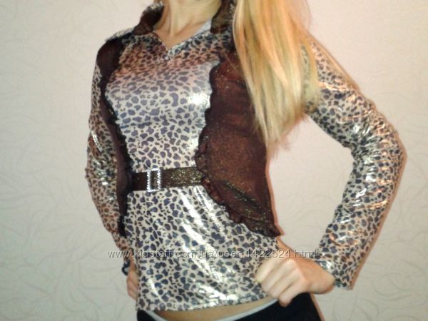 Эффектная леопардовая блуза-рубашка