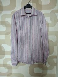 Практичная рубашка  в актуальную полоску Tru&Trussardi. размер L