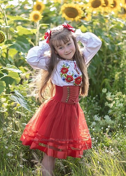 Костюм вишиванка на дівчинку 5-8 років