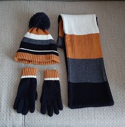 Шапка, шарф, перчатки комплект Next на 11-13 лет 