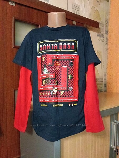 Футболка с длинным рукавом на парня 9-10 лет, рост 140 см