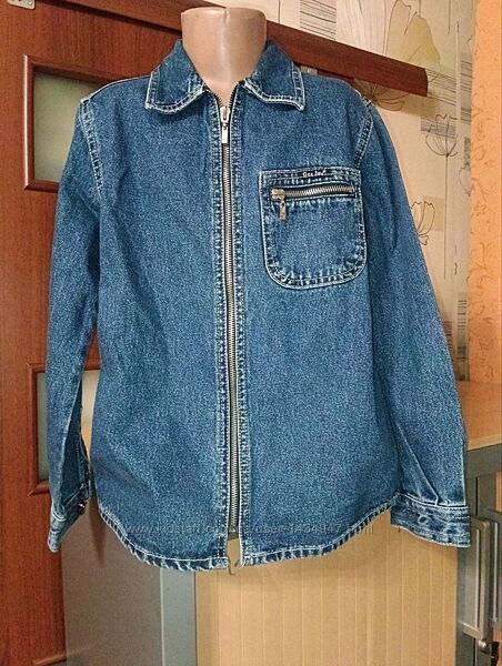 Джинсовый пиджак на молнии на 8-9 лет, рост 140 см