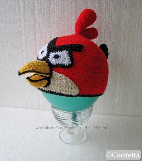 Шапка - Angry Birds ручной вязки