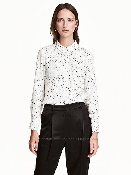 Сорочка біла в горошок h&m