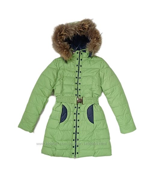 Пальто для дівчинки зима в салатовому кольорі арт.306-530