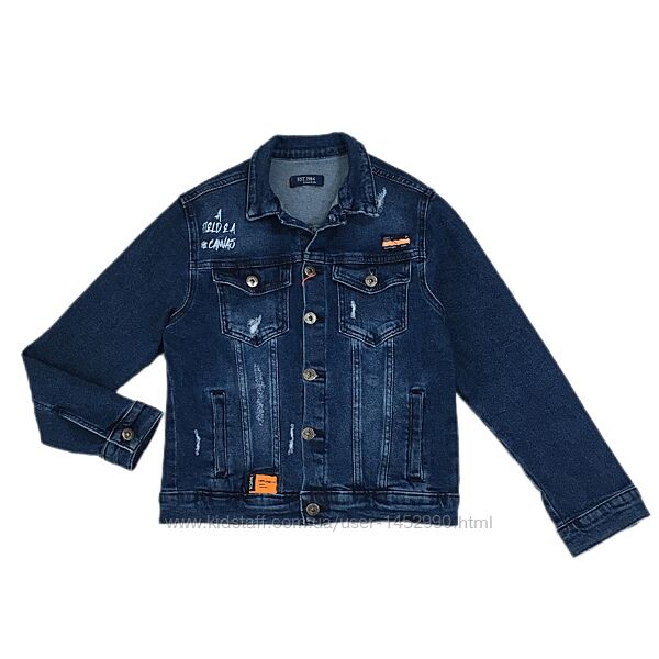 Джинсовий піджак куртка в синьому кольорі для підлітка арт.0048
