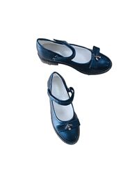 Туфельки для дівчинки в синьому кольорі, шкіряна устілка Арт.17-1