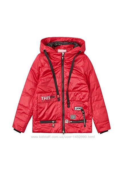 Червона демісезонна куртка для дівчинки Модняшки арт.896