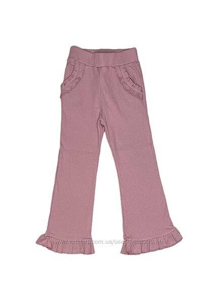 Стильні штани в рубчик для дівчинки в рожевому кольорі арт.1501
