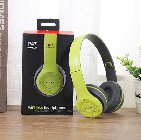 Bluetooth навушники гарнітура P47 зелені