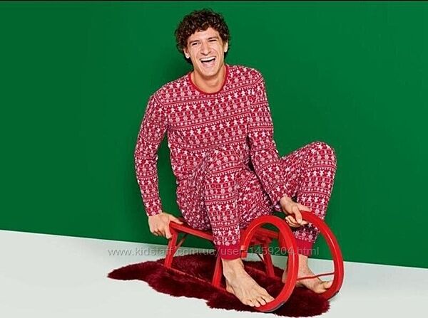 Новогодняя мужская пижама домашний костюм Livergy Германия, реглан штаны