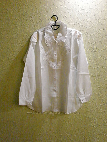Блуза женская белая длинный рукав XXXL