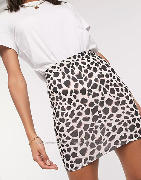 Леопардовая мини юбка Asos Design, M