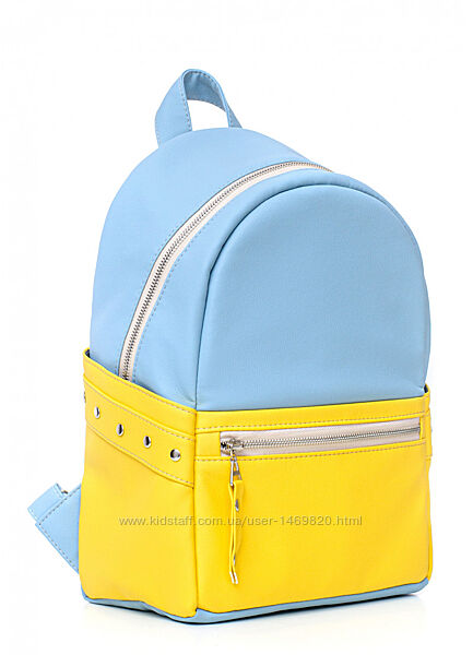Рюкзак желто-голубой экокожа
