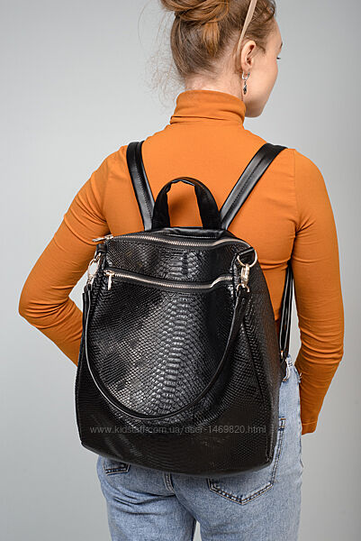 Стильный рюкзак женский сумка рюкзак эко кожа змеи рептилия