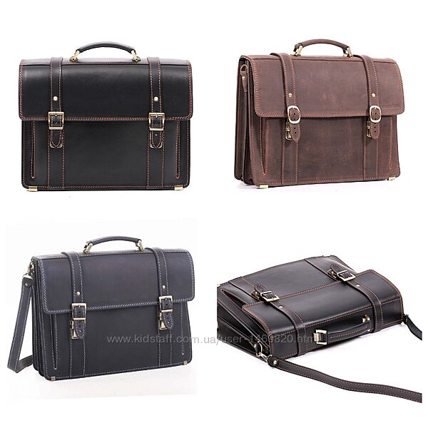Стильный портфель кожаный синий коричневый винтаж кежуал кэжуал casual
