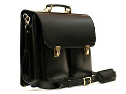 Портфель классический натуральная кожа черный ручная работа