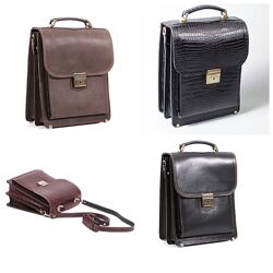 Сумка на плечо мужская  кожа под крокодила винтаж коричневая ручная работа