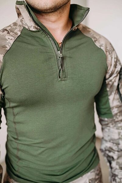 Тактическая военная рубашка убакс ВСУ хаки пиксель камуфляж