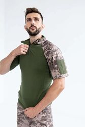 Тактическая военная футболка убакс короткий рукав ВСУ хаки пиксель камуфляж