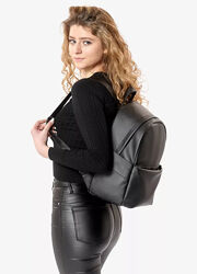 Рюкзак женский черный кожаный эко городской вместительный