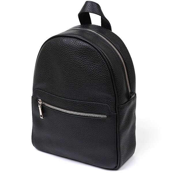 Женский кожаный рюкзак качественный черный 716302