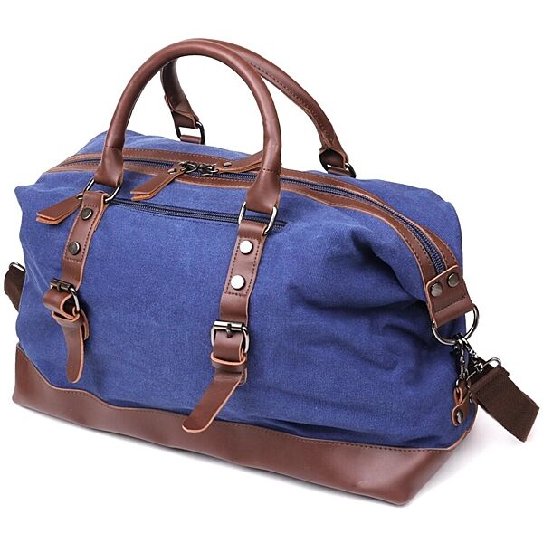 Дорожная спортивная сумка синяя ткань 720084