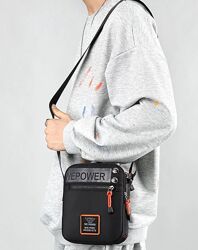Сумка мужская через плечо, на плечо, сумка мессенджер ткань текстиль черная