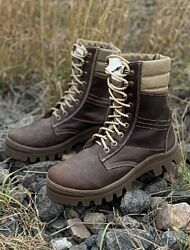 Берці берци на хутрі зима коричневі