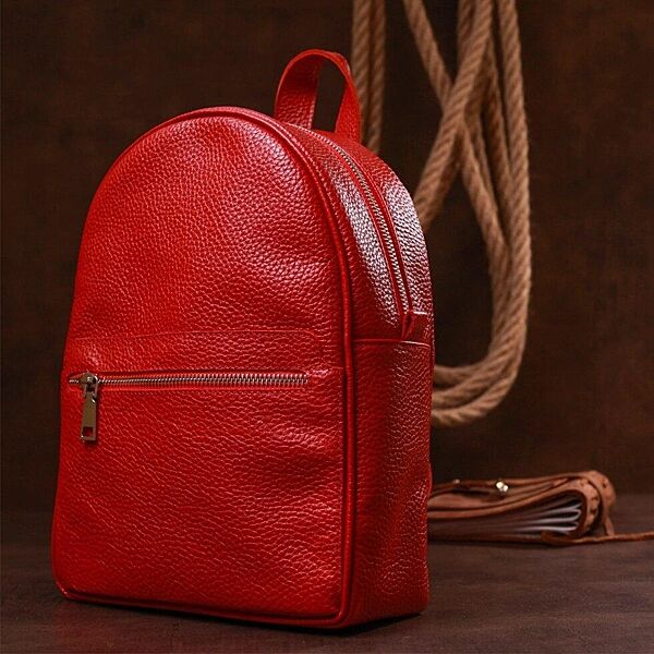 Красный рюкзак кожа натуральная качественный Украина 716301