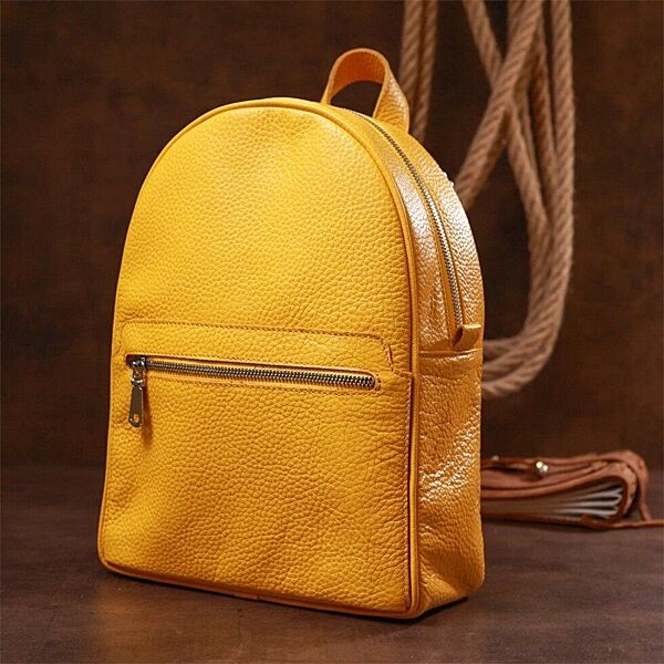 Желтый рюкзак кожа натуральная качественный Украина 716306