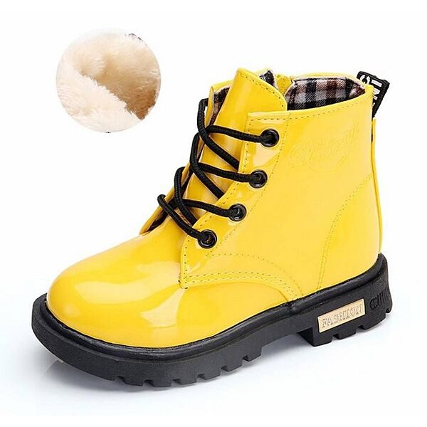 Дитячі жовті черевики лаковані зимові 720365