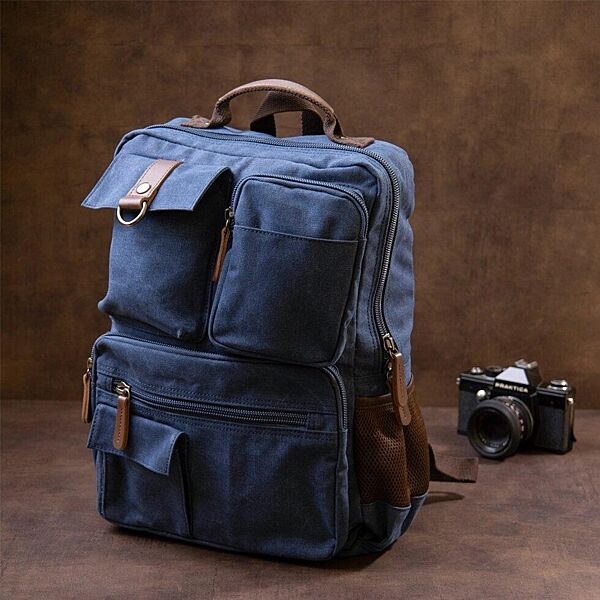 Рюкзак синій для ноутбука текстильний тканинний 720621
