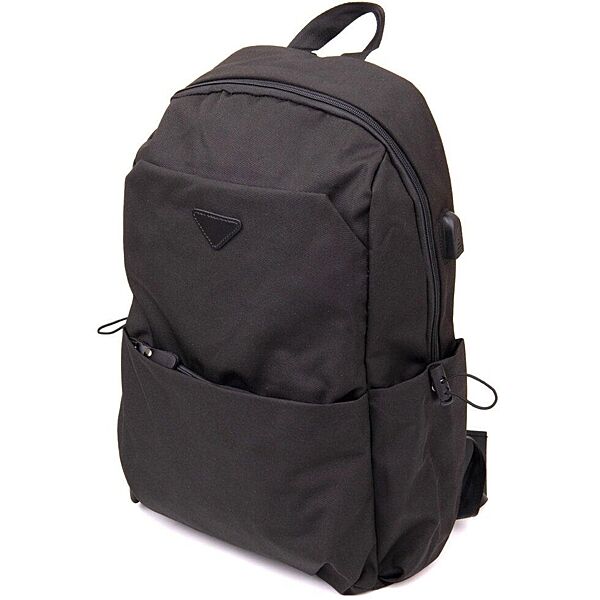 Рюкзак для ноутбука дорожній спортивний тканинний чорний 720622