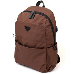 Рюкзак коричневий для ноутбука дорожній спортивний тканинний 720627