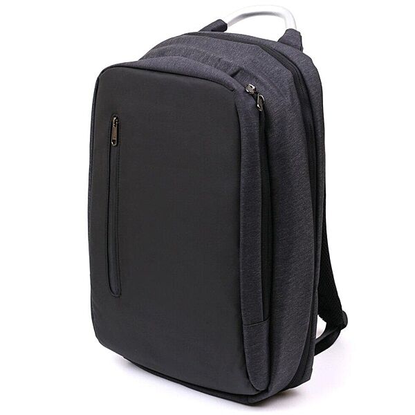 Рюкзак для ноутбука тканинний текстиль сірий з чорним 720490