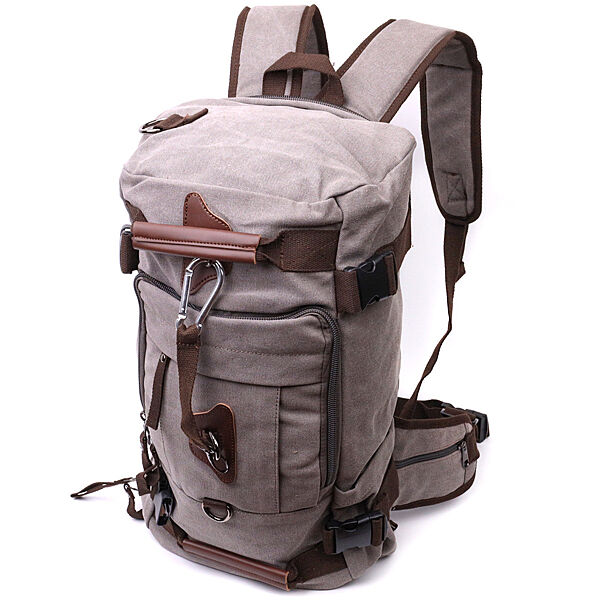 Дорожній сірий рюкзак трансформер сумка-рюкзак текстиль 722156