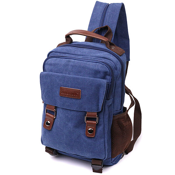 Компактний маленький рюкзак синій чоловічий, сумка рюкзак слінг 722169