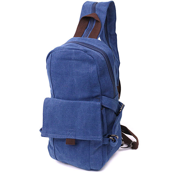 Сумка слінг рюкзак синій компактний маленький одна лямка текстильний 722181