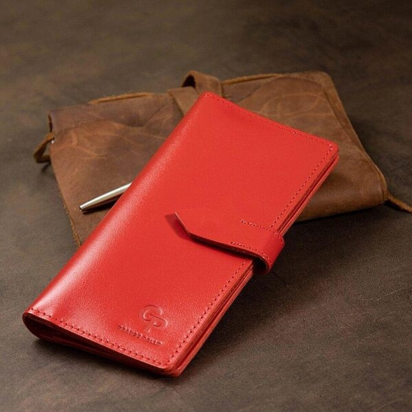 Червоний гаманець бумажник жіноче портмоне натуральна шкіра 711516