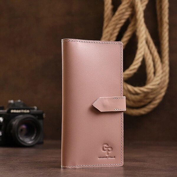 Рожевий гаманець бумажник жіноче портмоне натуральна шкіра 711545