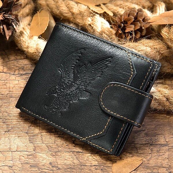 Стильное портмоне бумажник рисунок орел черный 720232